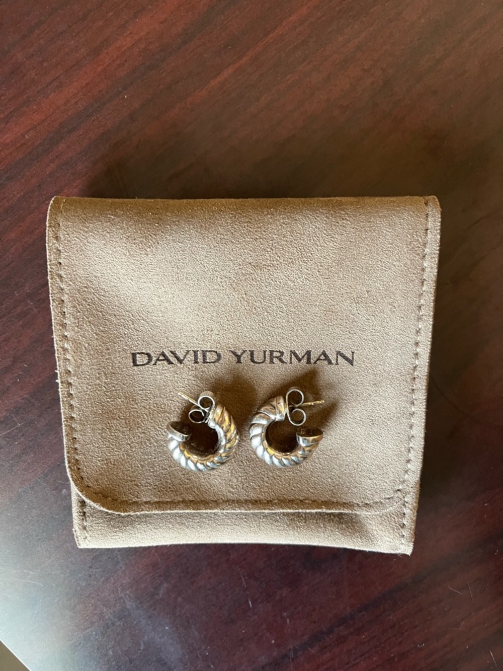 David Yurman Silver Cable Hoop Earrings